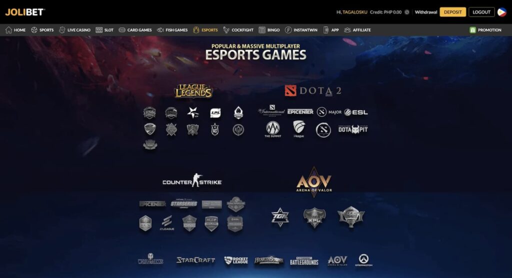 Esport games at JoliBet