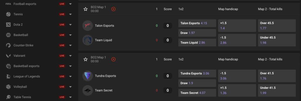 Sports betting at GGBet