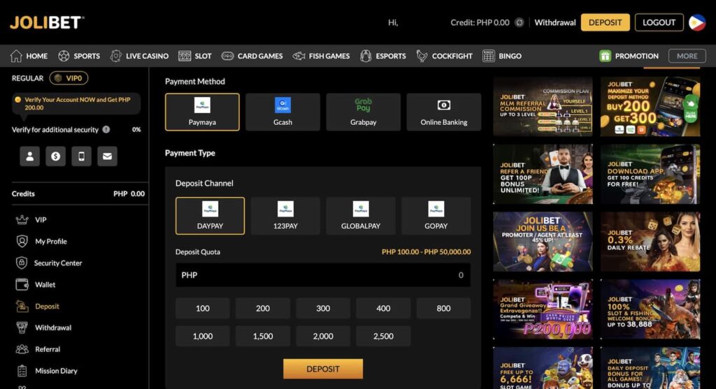 Payment Options: Deposit & Withdrawal Methods at Jolibet Casino