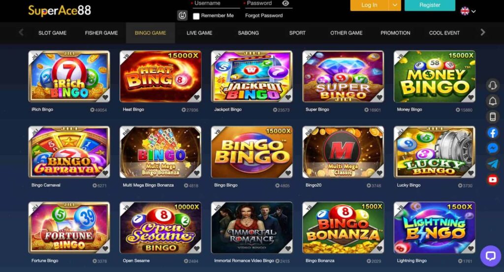 SuperAce88 Casino's Bingo Games